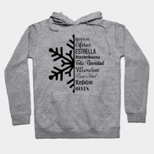 Christmas Snowflake Spanish Language Hoodie